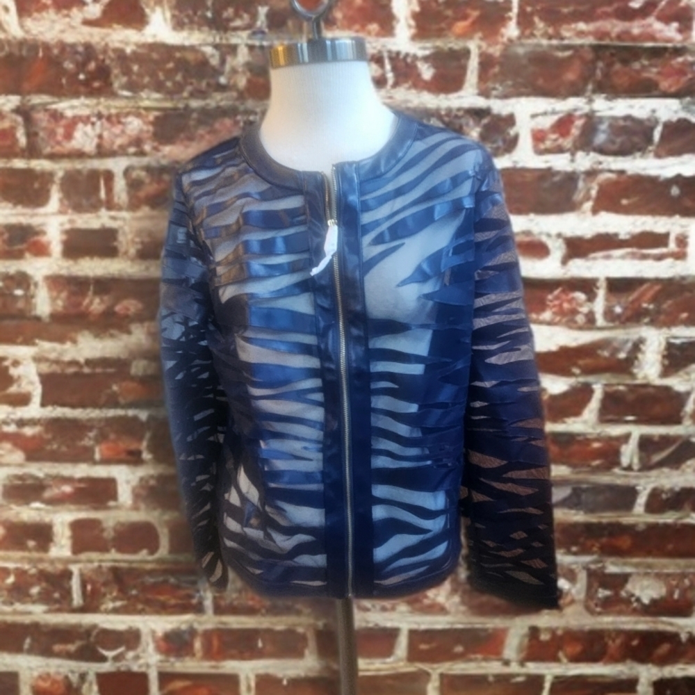 Colleen Lopez Navy Sheer Jacket